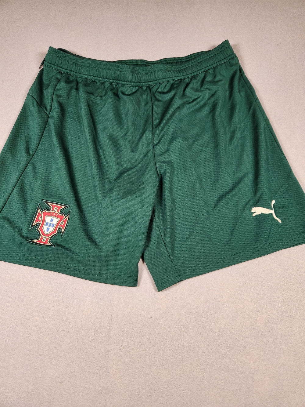 Puma Men's Green Athletic Shorts with Portugal Crest